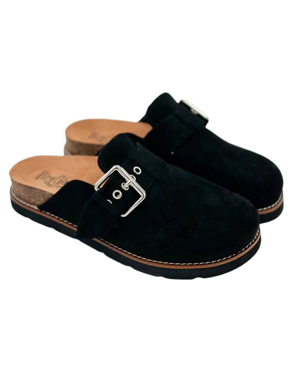 NEW CORKYS FOOTWEAR women's like a dream faux suede clogs in black